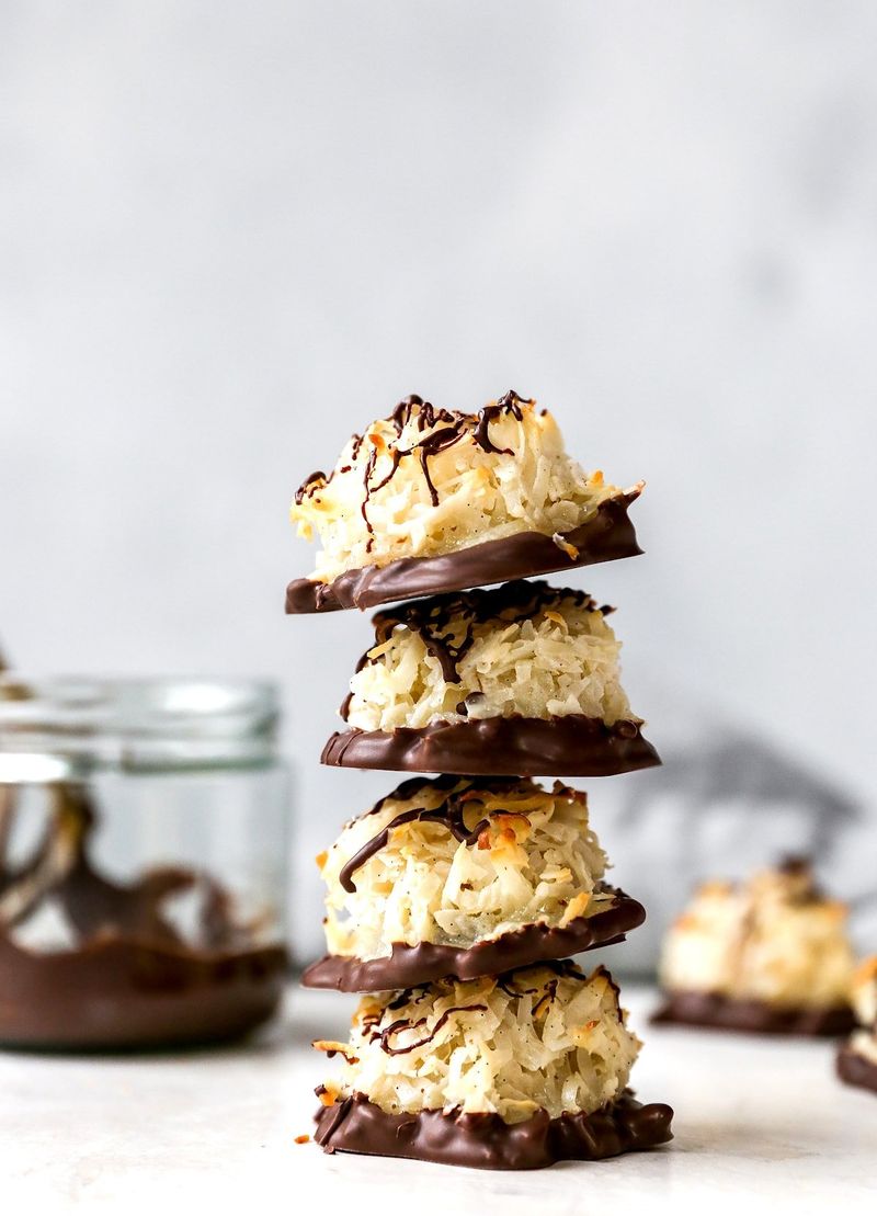 Coconut Macaroons (Dipped in Dark Chocolate)