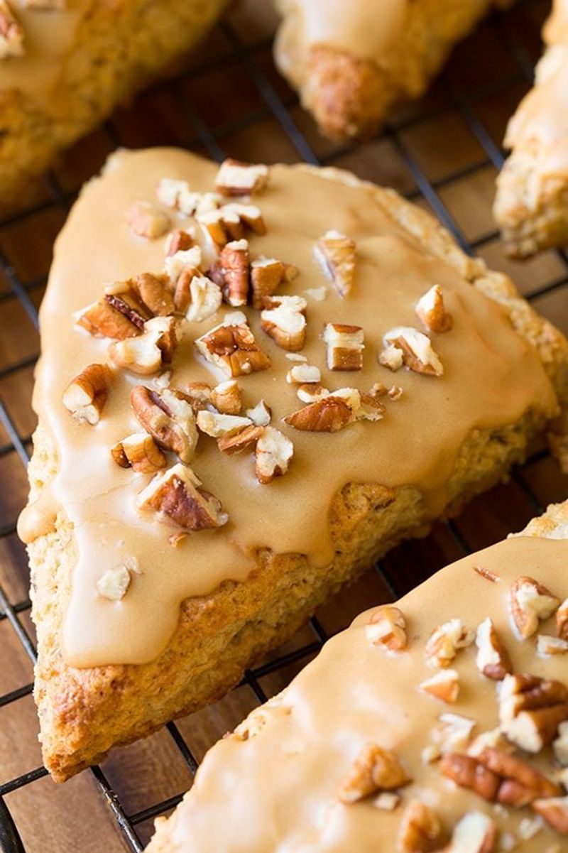Maple Glazed Pecan Scones