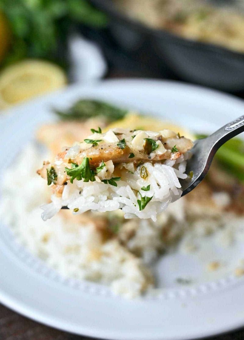 Lemon Tilapia with White Rice