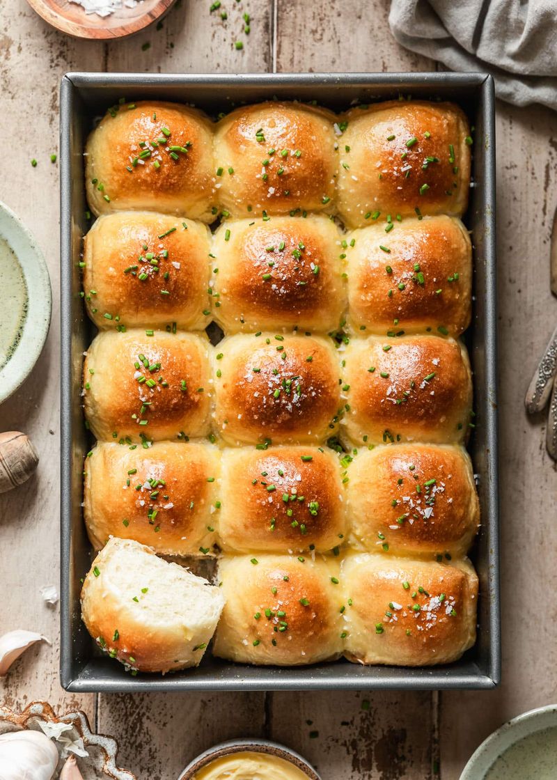 Garlic Butter Dinner Rolls (From Scratch or Shortcut Dough)
