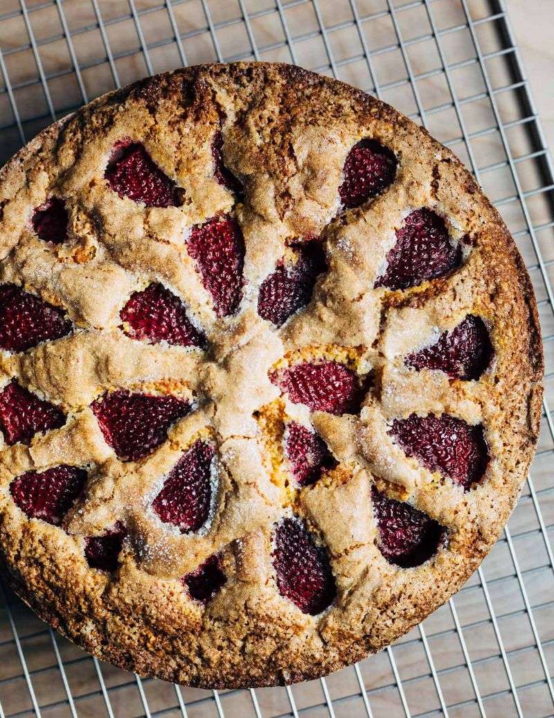 Strawberry Cornmeal Cake