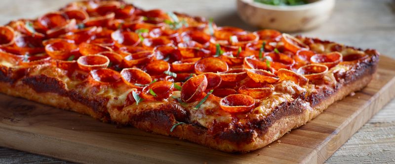 Detroit-Style Pepperoni Brick Cheese Pizza