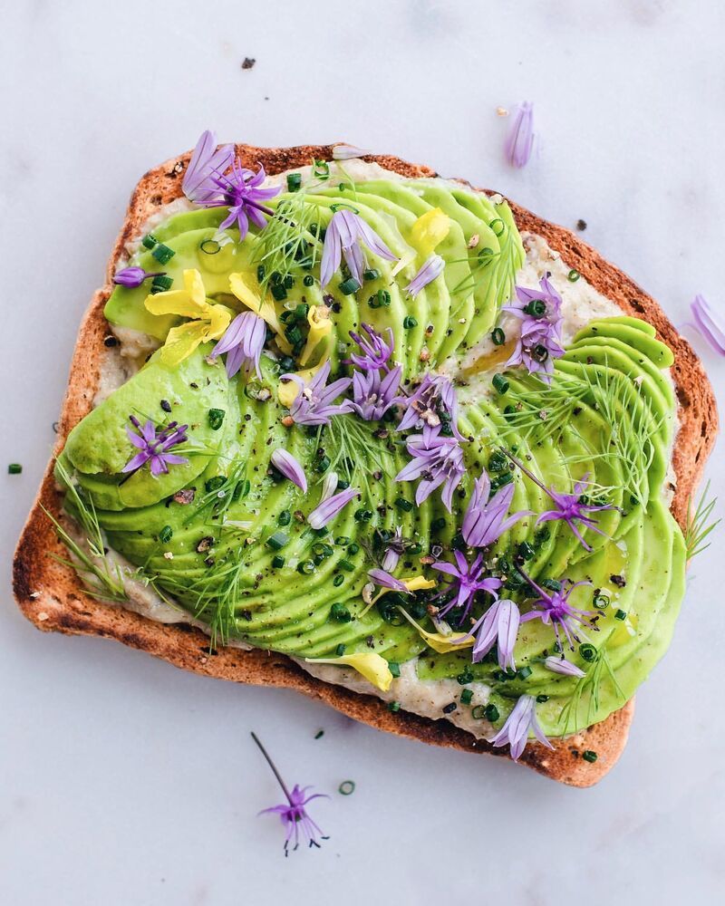 Avocado Toast with Edible Flowers