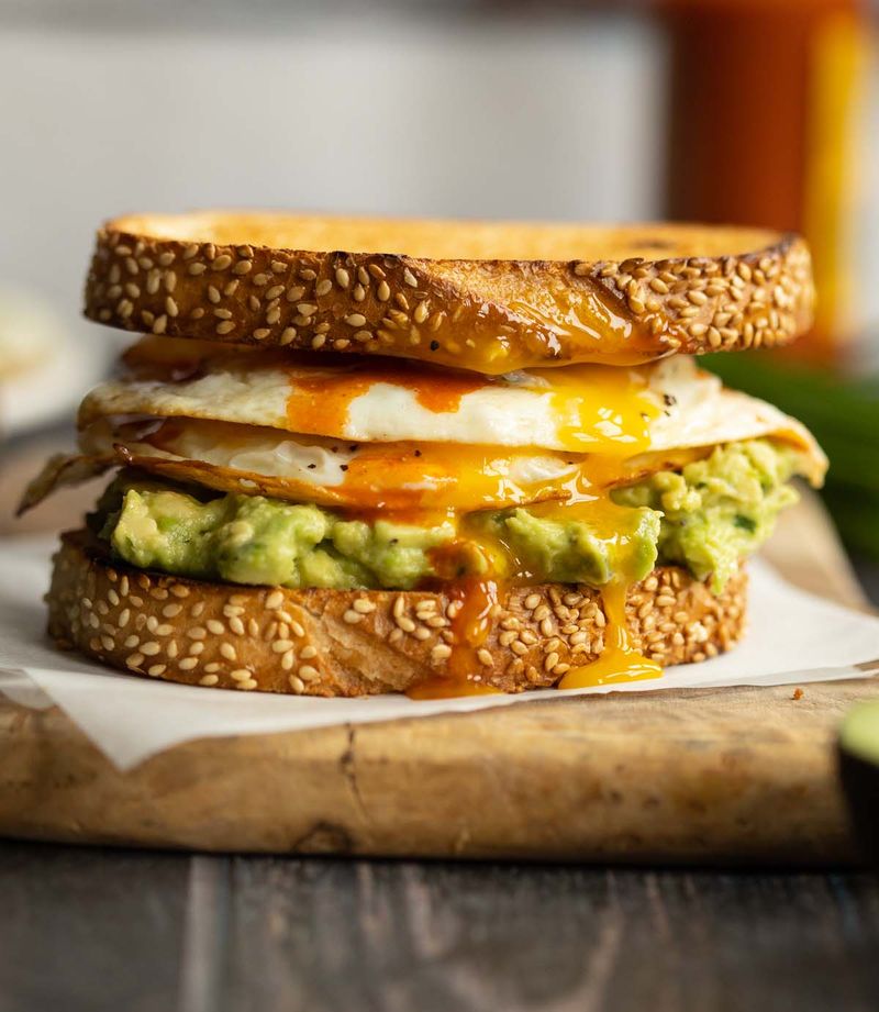 Homemade Fried Egg & Avocado Toast Sandwich
