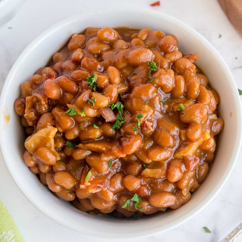 Canned Baked Beans with Brown Sugar Overload