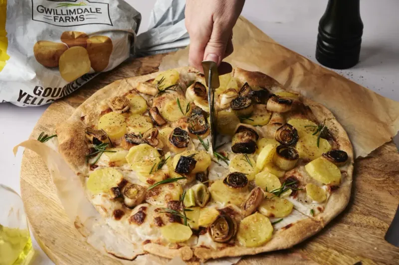 Roasted Garlic & Potato Pizza