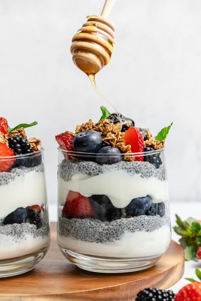 Greek Yogurt Parfait with Almond Butter & Berries