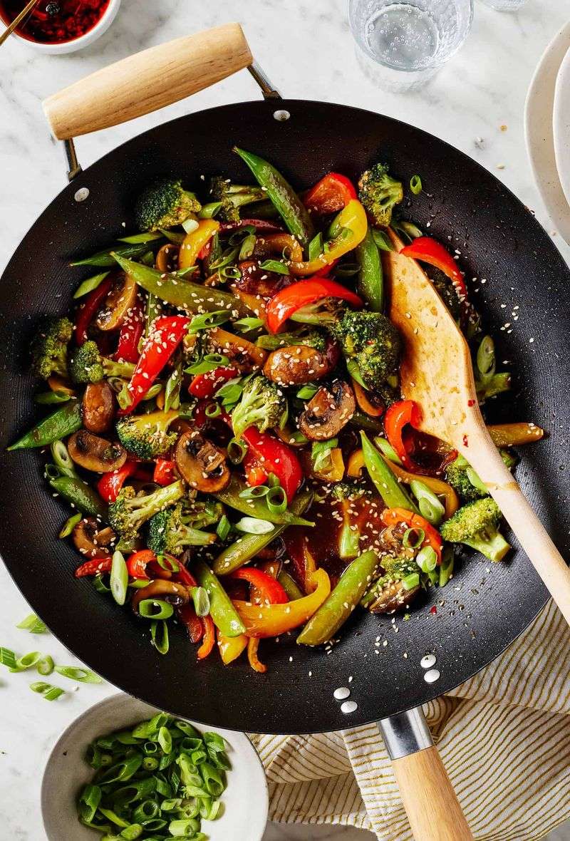 Stir-Fry with 10 Veggies and Two Sauces
