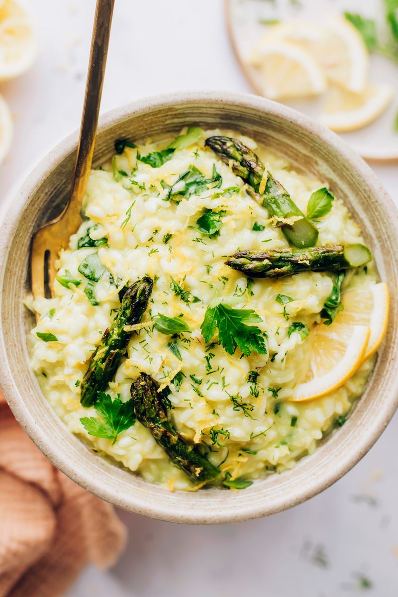 Creamy Lemon Risotto with Spring Greens