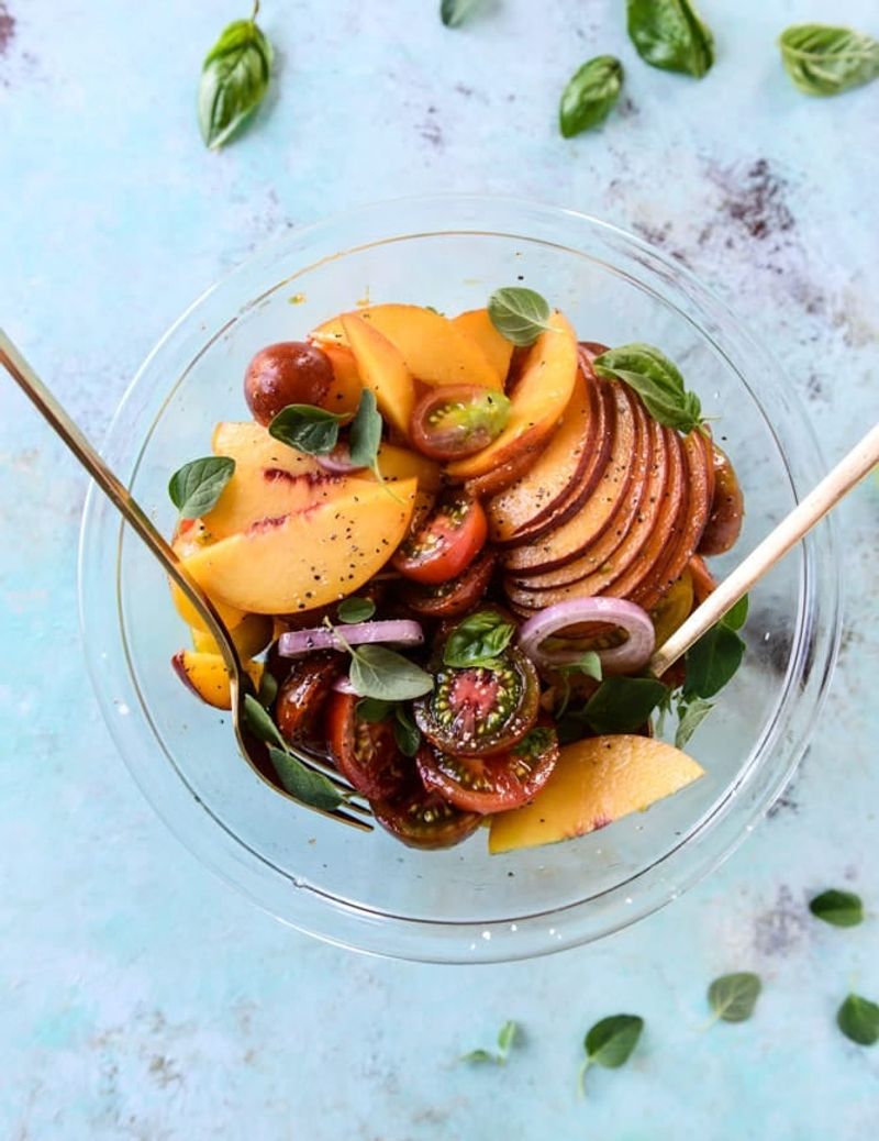 Peach & Tomato Salad with Basil