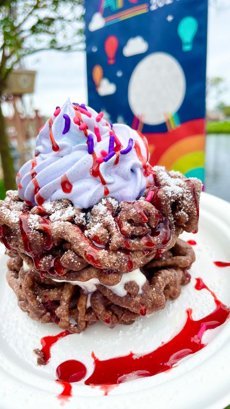 Rainbow-Colored Funnel Cakes