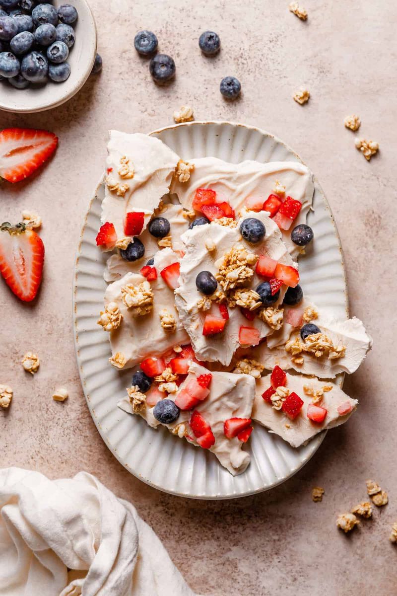 Frozen Yogurt Bark → Greek Yogurt Protein Bark