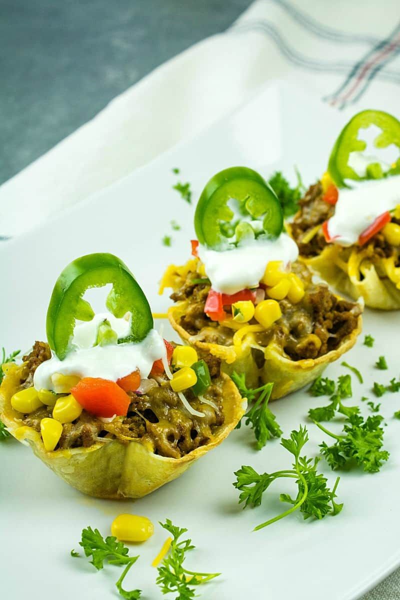 Mini Taco Cups (Corn Tortilla-Based)