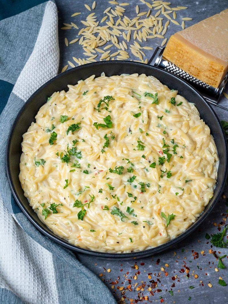 One-Pot Creamy Garlic Parmesan Orzo