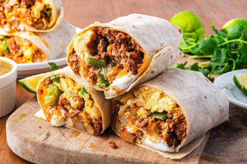 Overloaded Breakfast Burritos
