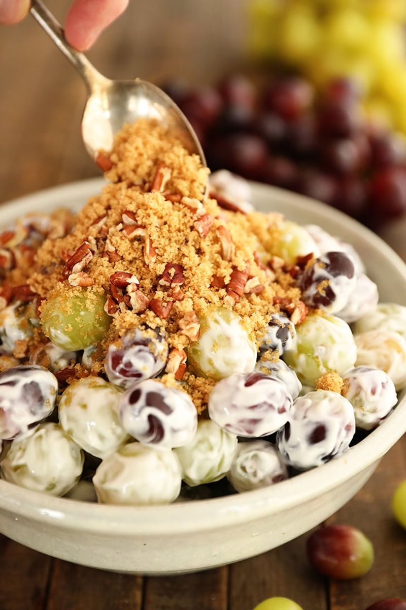 Grape Salad with Brown Sugar & Pecans