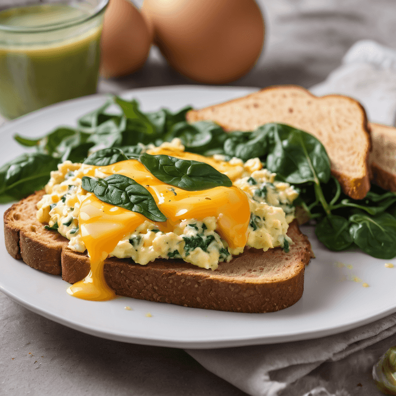 Scrambled Eggs with Spinach and Whole-Grain Toast