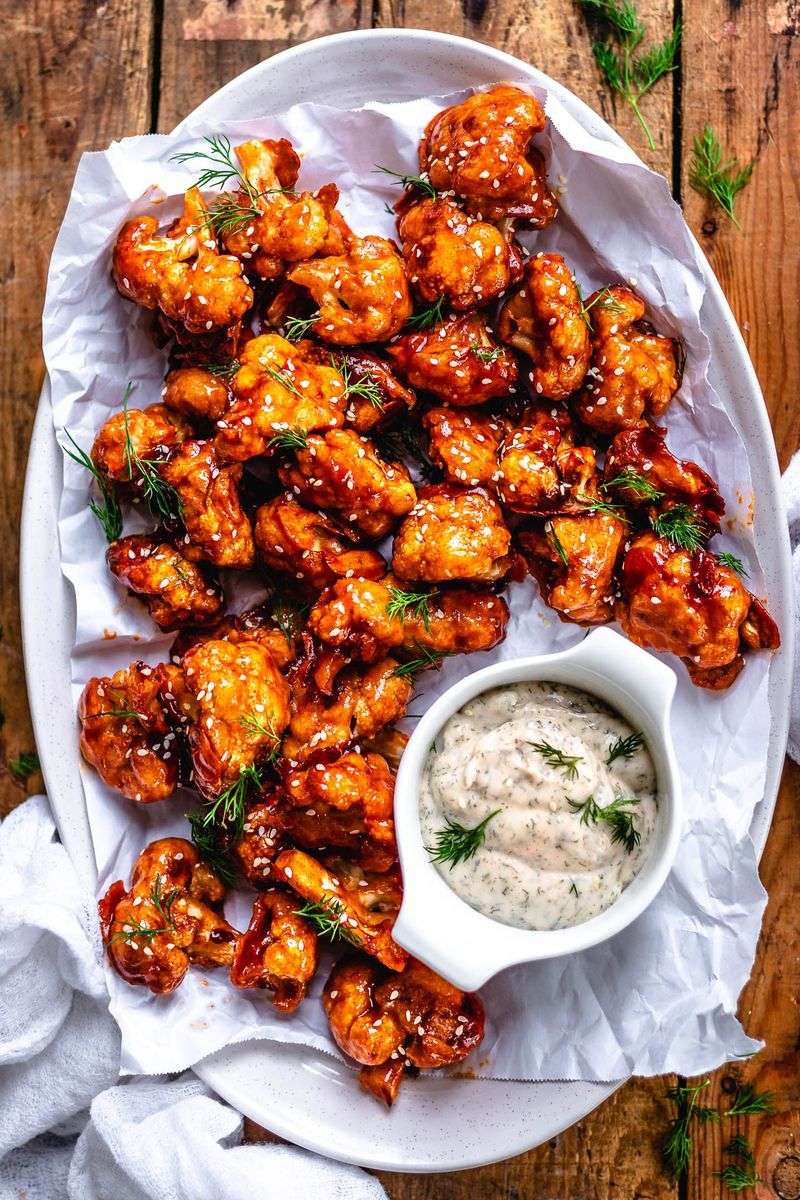 Crispy Cauliflower Wings (Buffalo or BBQ)