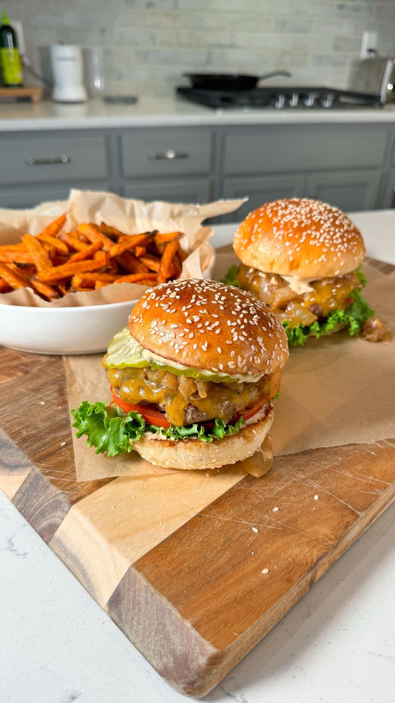 Bison Burger with Avocado on Whole-Grain Bun
