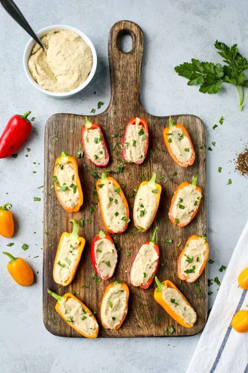 Hummus-Stuffed Mini Peppers