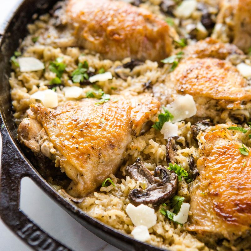 Chicken and Rice Bake (with Cream of Mushroom)