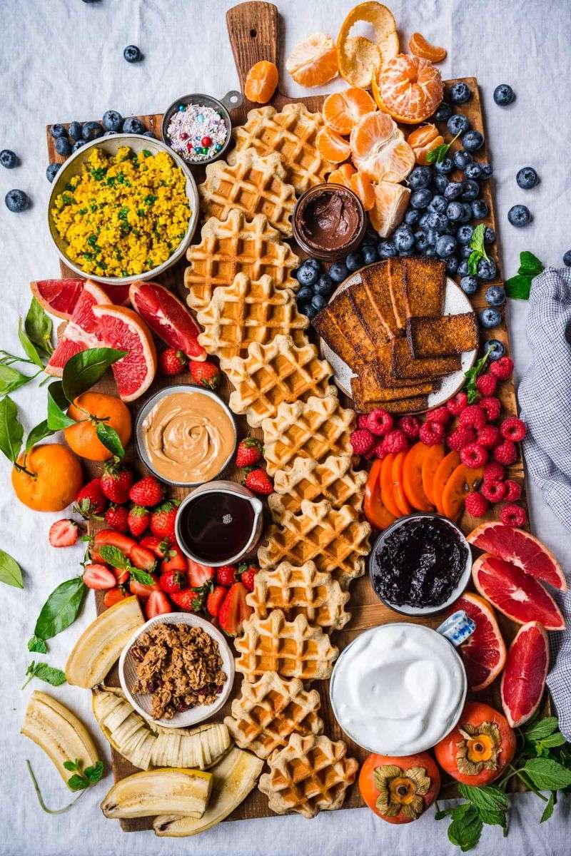 Charcuterie Waffles with 12 Toppings