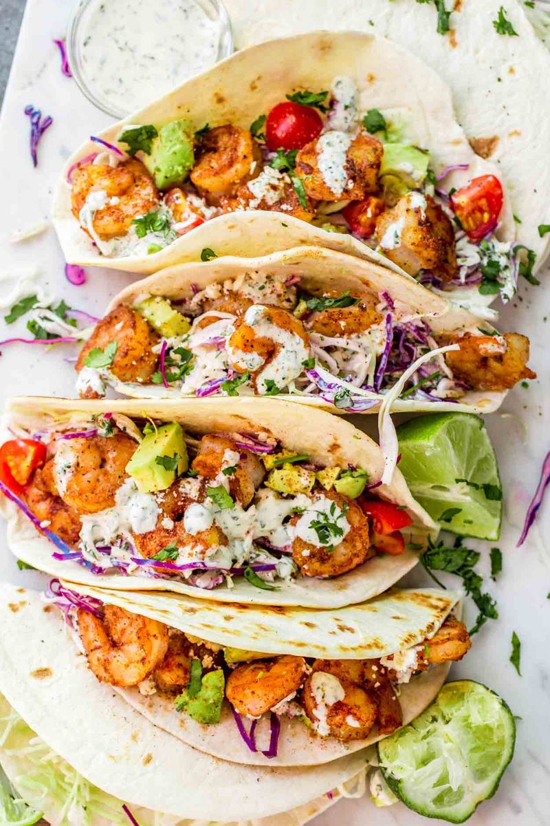 Shrimp Tacos with Cabbage Slaw
