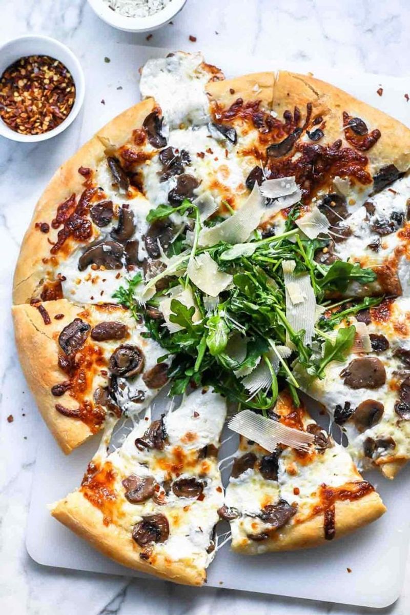 Truffle Oil and Arugula Pizza