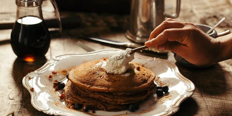 Pumpkin Pancakes with Maple Yogurt