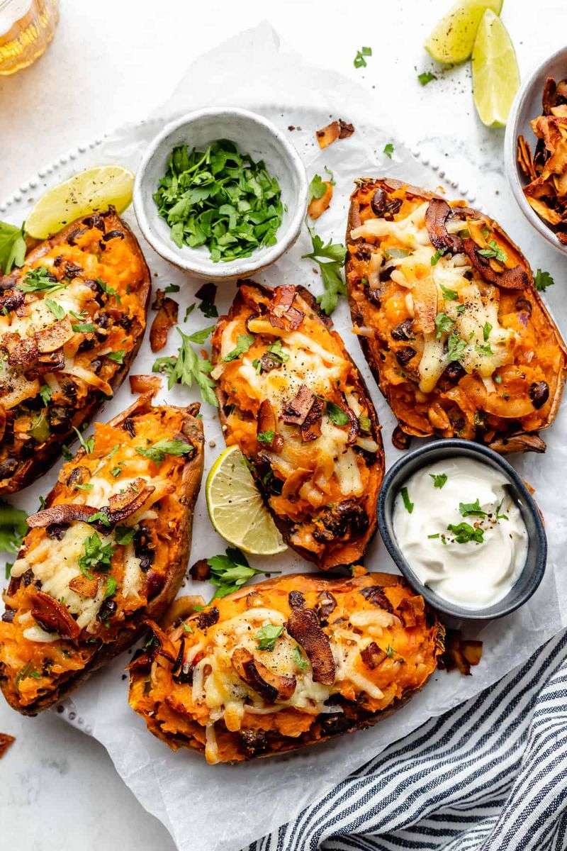 Baked Sweet Potato With Toppings