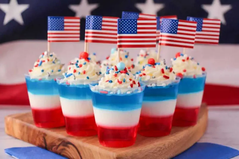 Patriotic Jell-O Cups
