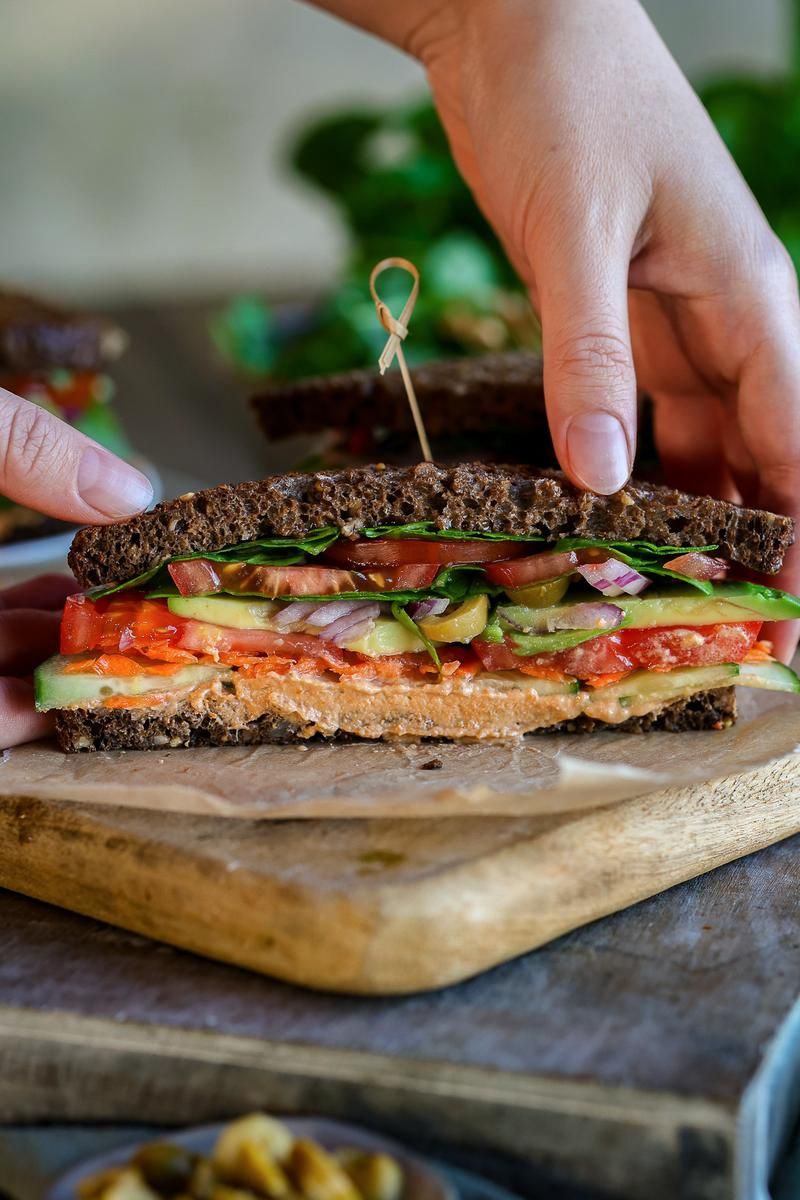 Mashed Avocado or Hummus on Sandwiches