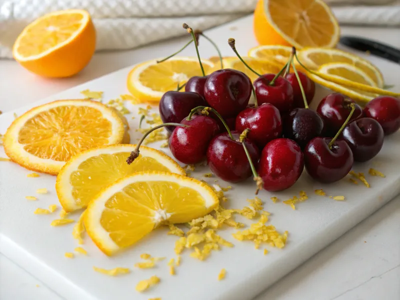 Citrus Fruits and Cherries