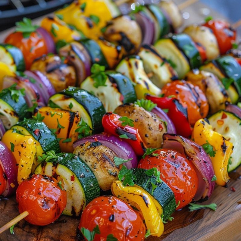 Grilled Potato and Vegetable Skewers