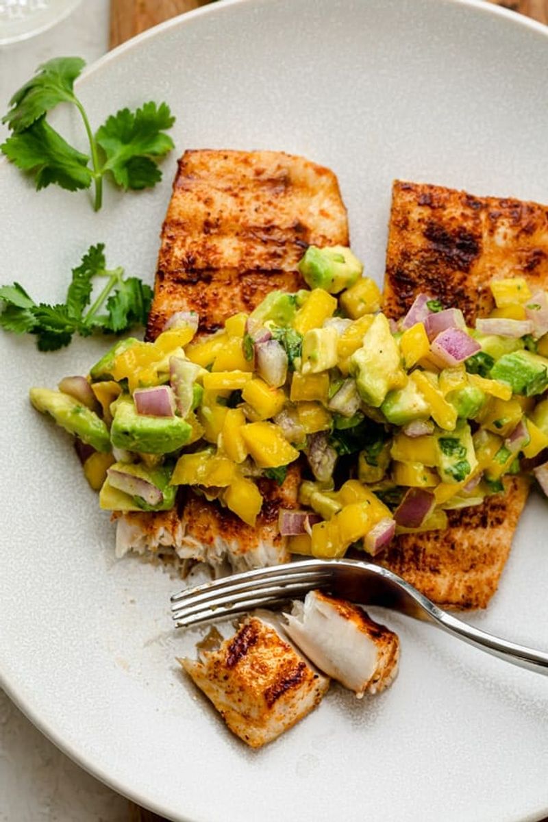 Mango Avocado Salsa with Grilled Fish