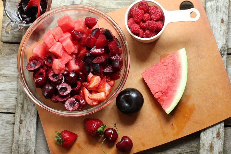 Fruit Salad with Juice Pooling at the Bottom
