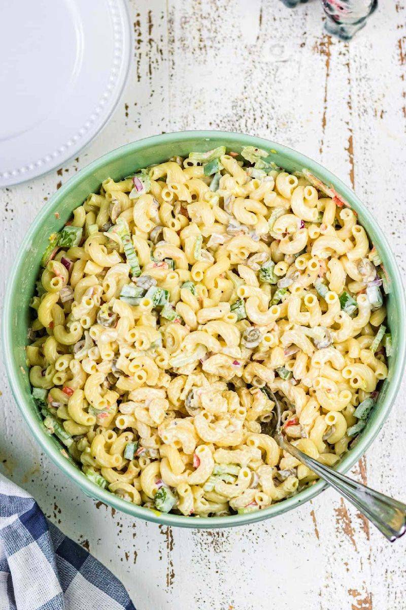 Cold Pasta Salads with Mayo and Mystery Cubes