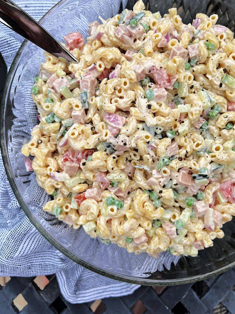 Hot Dog and Pea Pasta Salad
