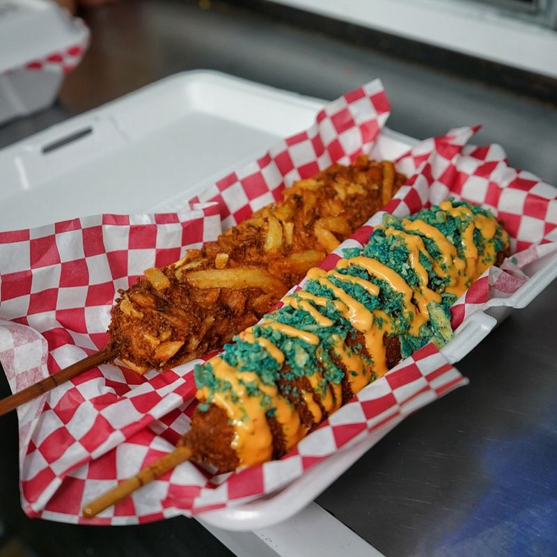 Korean-style Corn Dogs from Local Food Trucks