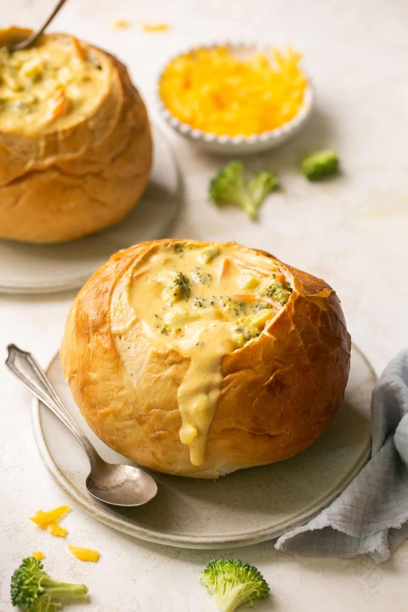 Panera Bread – Broccoli Cheddar Soup in a Bread Bowl