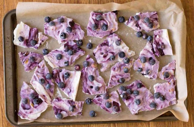 Blueberry Frozen Yogurt Bark