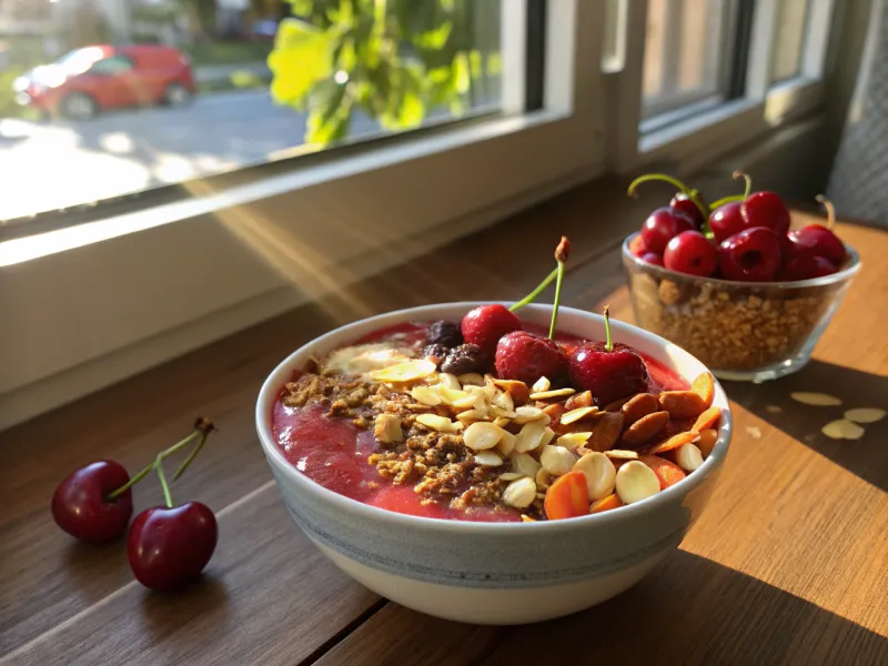 Cherry Breakfast Smoothie Bowls