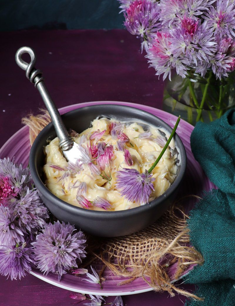 Chive Blossom Compound Butter