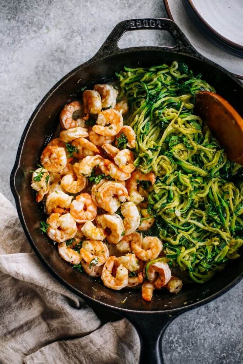 Shrimp & Zucchini Skillet with Garlic Butter
