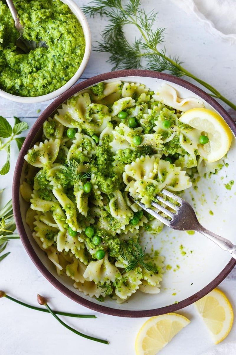 Spring Pea and Mint Pesto Pasta
