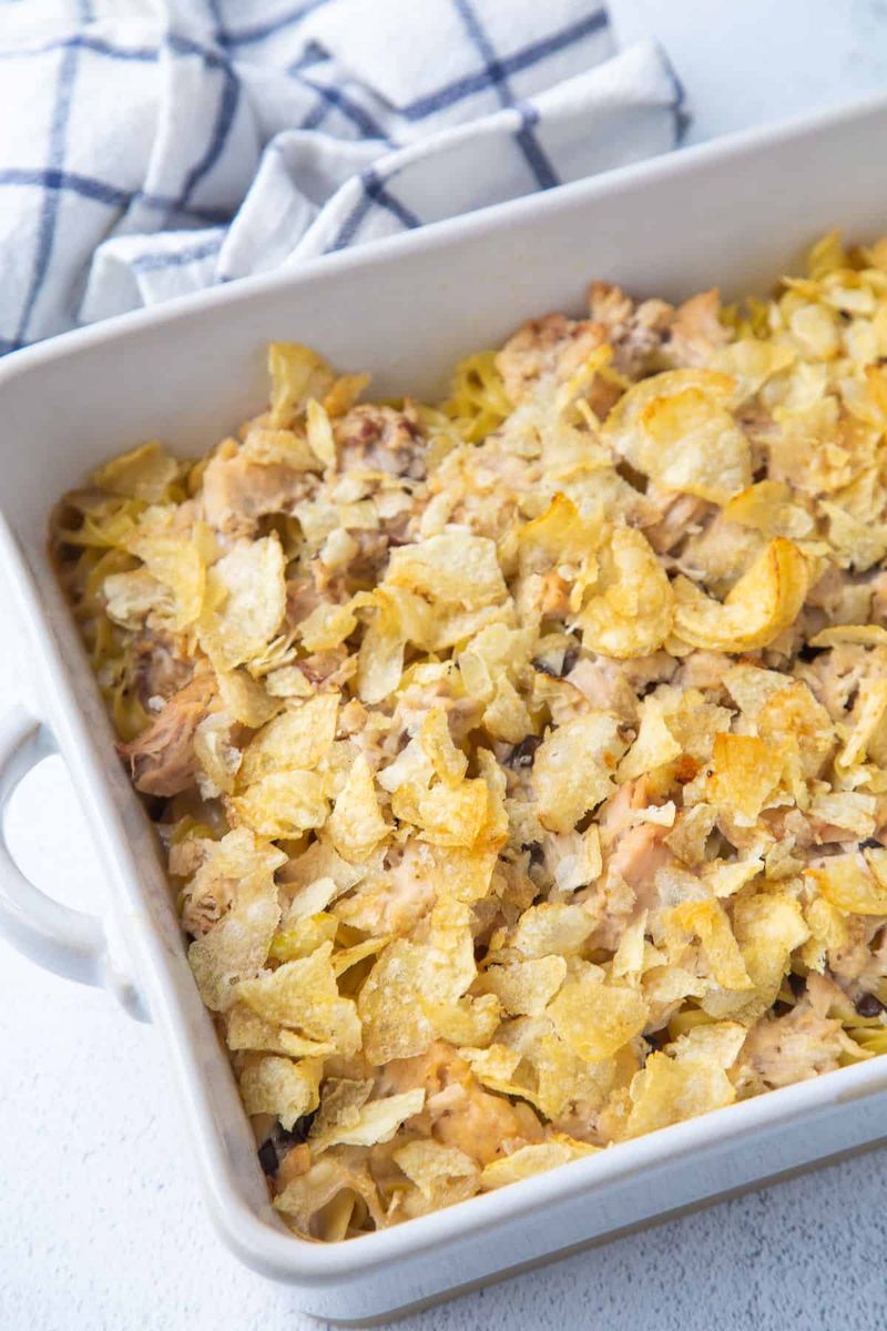 Tuna Noodle Casserole with Crushed Chips