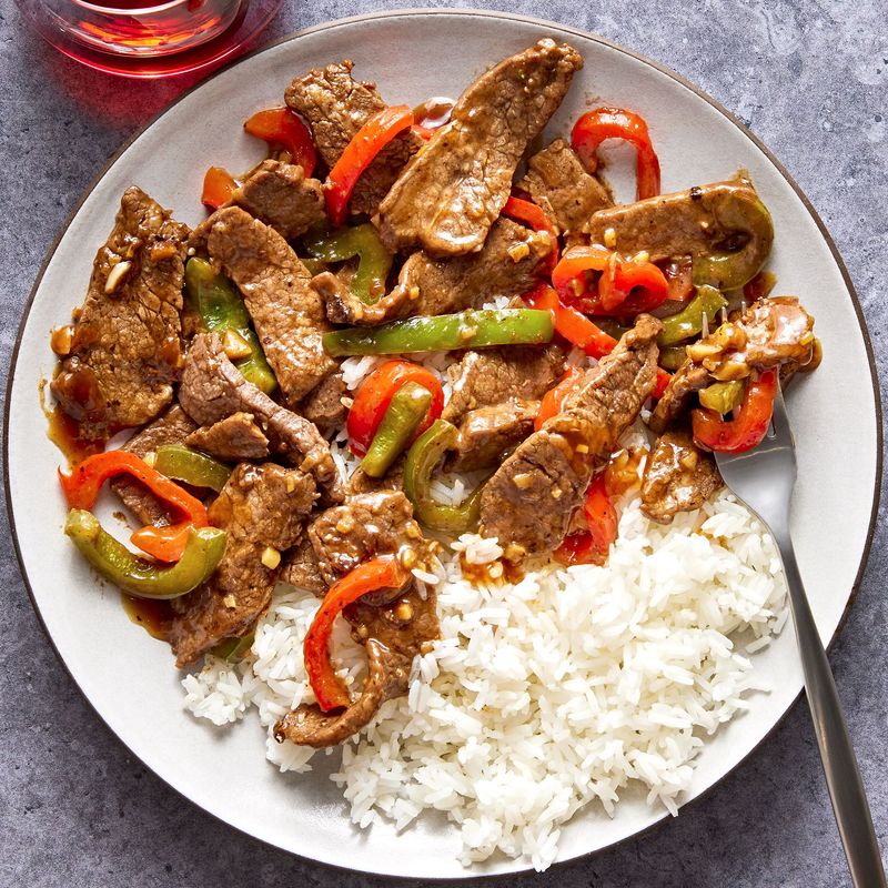 Pepper Steak with Rice