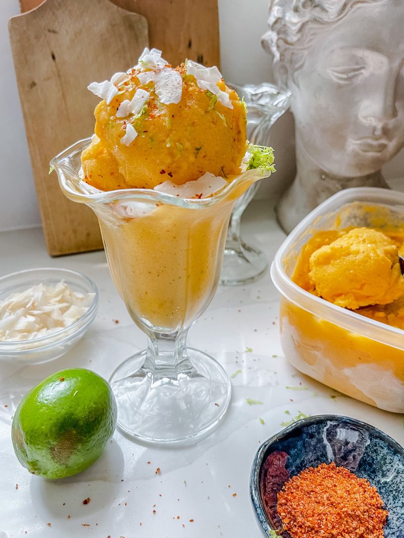 Mango Sorbet with Chili and Lime