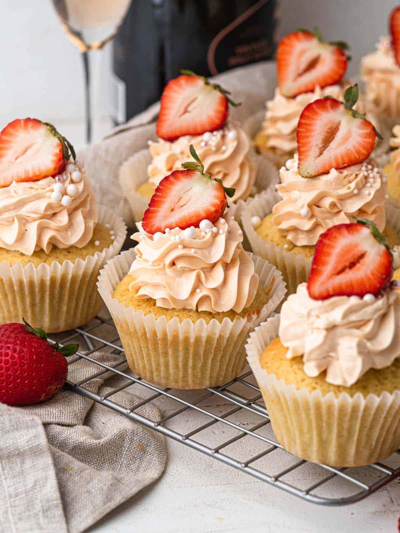 Strawberry Champagne Cupcakes