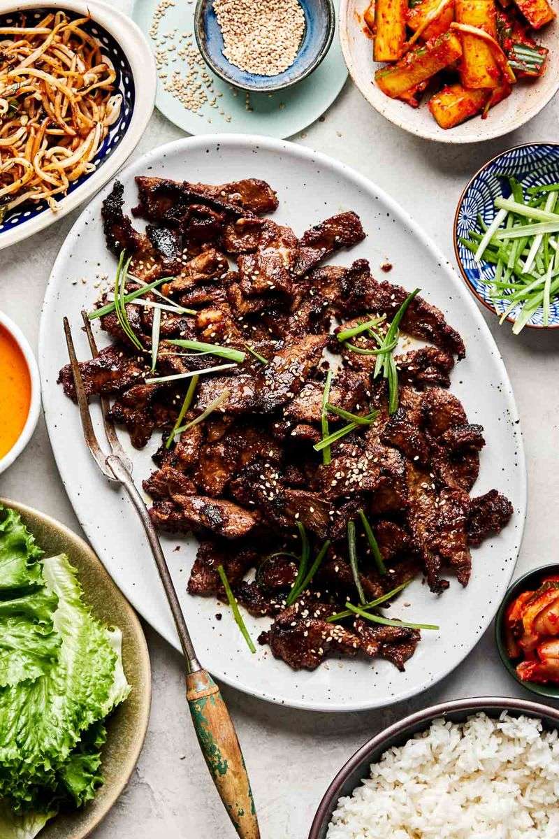 Pre-Cooked Bulgogi on a Hot Plate